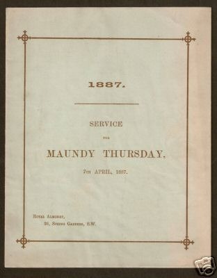 1887 Maundy Service Programme.