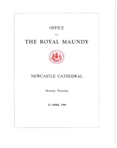 1990 Maundy Service Programme.