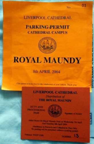 2004 Maundy Service entry ticket.